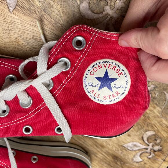 Converse All Star Womens 6 Mens 4 Red Hi Top Lace Up Shoes Sneakers Casual - Picture 5 of 7